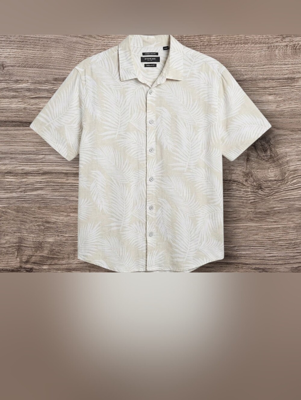 Kenneth Cole New York Men's Linen Blend Palm Leaf Print Shirt Size 2XL